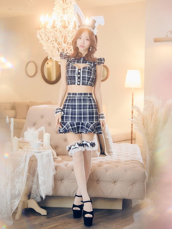 画像22: 【SALE!】【即日発送】【ハロウィン】 チェックバニーセットアップ  【コスプレ6点セット】【XS-Lサイズ/2カラー】[OF04] (22)