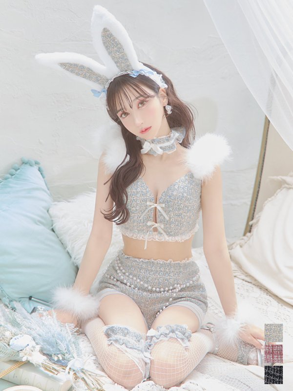 画像23: 【SALE!!】【即日発送】【ハロウィン】 ファーツイードバニーセットアップ 【コスプレ8点セット】【XS-Mサイズ/3カラー】[OF04] (23)