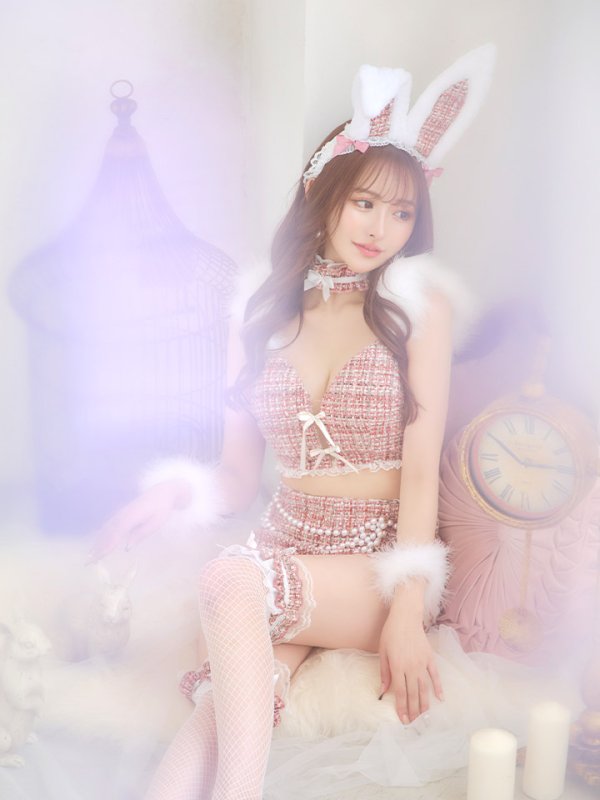 画像15: 【SALE!!】【即日発送】【ハロウィン】 ファーツイードバニーセットアップ 【コスプレ8点セット】【XS-Mサイズ/3カラー】[OF04] (15)