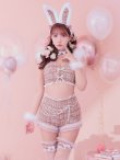 画像4: 【即日発送】【ハロウィン】 ファーツイードバニーセットアップ 【コスプレ8点セット】【XS-Mサイズ/3カラー】[YMT] (4)