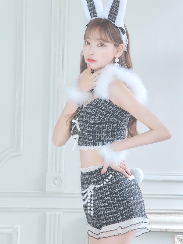 画像22: 【SALE!!】【即日発送】【ハロウィン】 ファーツイードバニーセットアップ 【コスプレ8点セット】【XS-Mサイズ/3カラー】[HC03] (22)