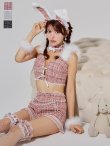 画像4: 【SALE!!】【即日発送】【ハロウィン】 ファーツイードバニーセットアップ 【コスプレ8点セット】【XS-Mサイズ/3カラー】[HC03] (4)