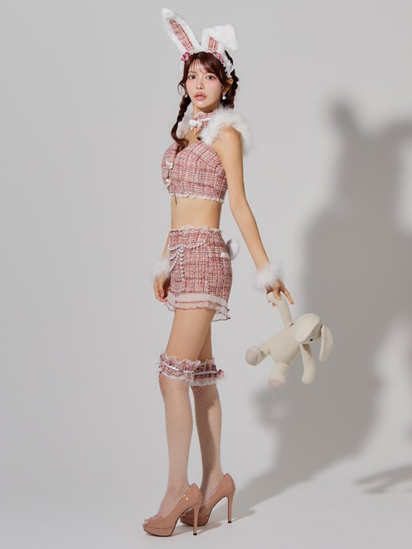 画像22: 【SALE!!】【即日発送】【ハロウィン】 ファーツイードバニーセットアップ 【コスプレ8点セット】【XS-Mサイズ/3カラー】[HC03] (22)