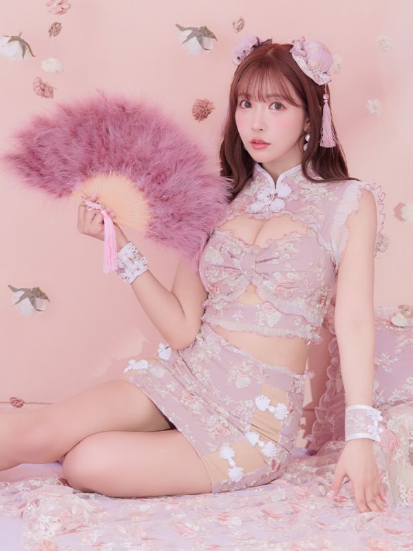 画像8: 【即日発送】【ハロウィン】リボンチャイナミニセットアップ【コスプレ4点セット】【XS-Mサイズ/3カラー】 (SE01YN)[OF04] (8)