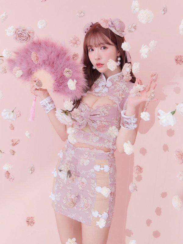 画像12: 【即日発送】【ハロウィン】リボンチャイナミニセットアップ【コスプレ4点セット】【XS-Mサイズ/3カラー】 (SE01YN)[OF04] (12)