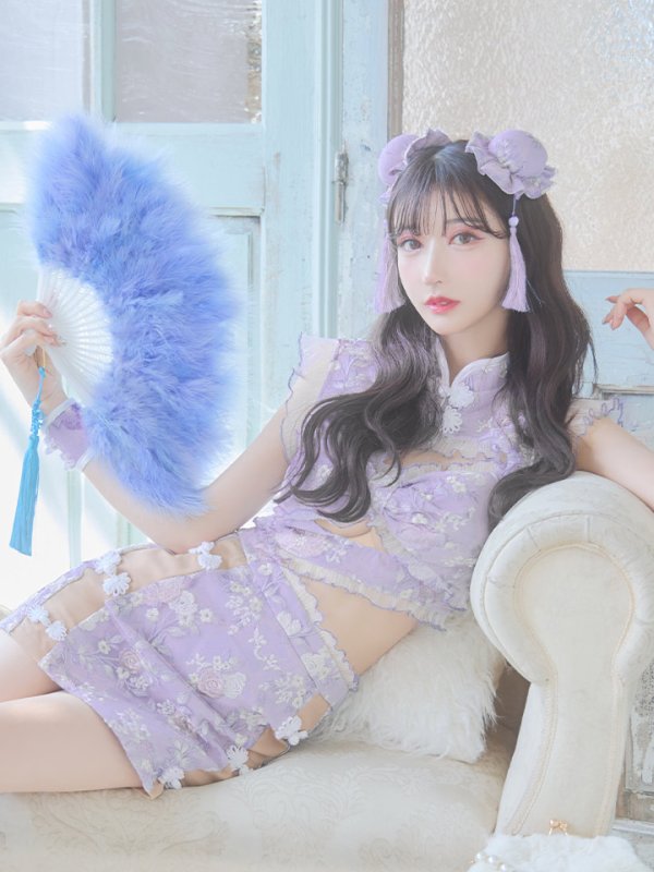 画像23: 【即日発送】【ハロウィン】リボンチャイナミニセットアップ【コスプレ4点セット】【XS-Mサイズ/3カラー】 (SE01YN)[OF04] (23)