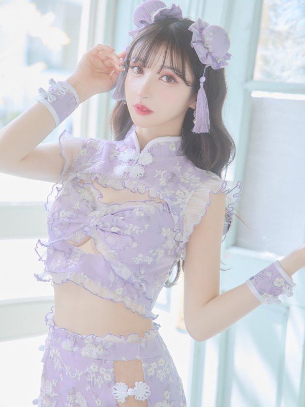 画像26: 【即日発送】【ハロウィン】リボンチャイナミニセットアップ【コスプレ4点セット】【XS-Mサイズ/3カラー】 (SE01YN)[OF04] (26)