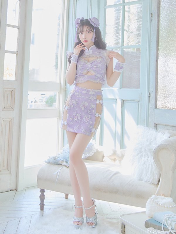 画像30: 【即日発送】【ハロウィン】リボンチャイナミニセットアップ【コスプレ4点セット】【XS-Mサイズ/3カラー】 (SE01YN)[OF04] (30)