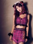 画像2: 【即日発送】【ハロウィン】チェックキャットセットアップ【コスプレ6点セット】【S-Mサイズ/1カラー】[OF01] (2)