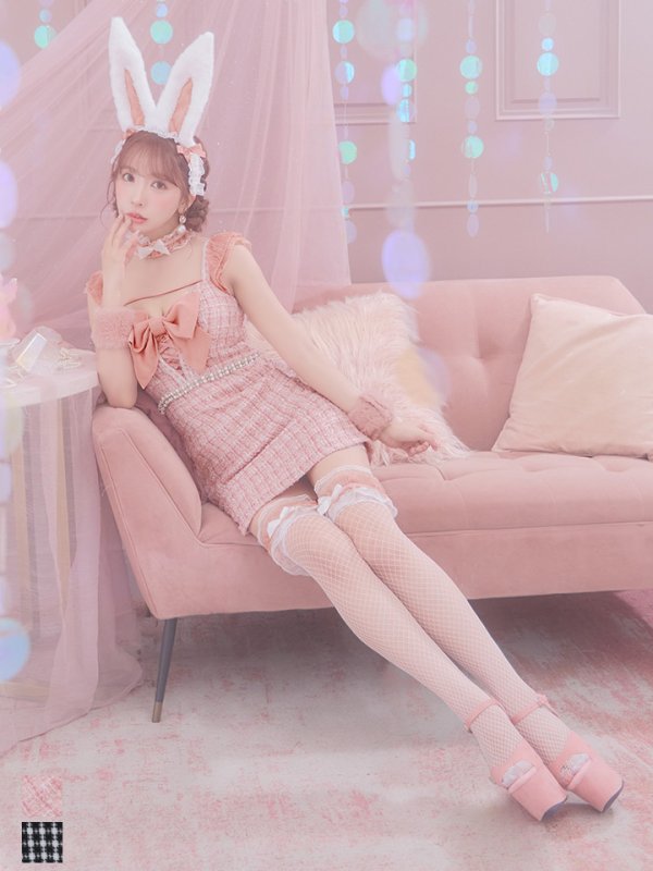 画像19: 【SALE!!】【即日発送】【ハロウィン】 ツイードバニーミニワンピ 【コスプレ6点セット】【S-Lサイズ/2カラー】[OF04] (19)