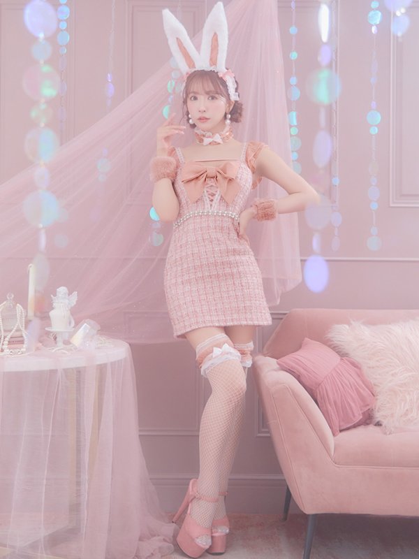 画像22: 【SALE!!】【即日発送】【ハロウィン】 ツイードバニーミニワンピ 【コスプレ6点セット】【S-Lサイズ/2カラー】[OF04] (22)