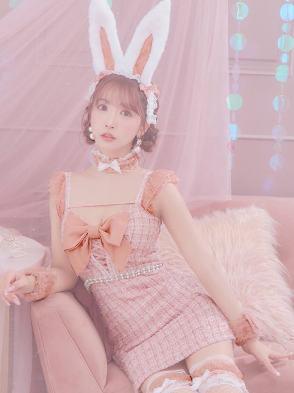 画像31: 【SALE!!】【即日発送】【ハロウィン】 ツイードバニーミニワンピ 【コスプレ6点セット】【S-Lサイズ/2カラー】[OF04] (31)