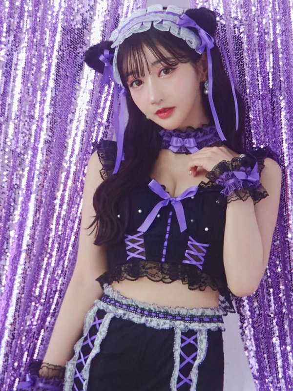 画像14: 【SALE!!】【即日発送】【ハロウィン】パールレースキャットセットアップ【コスプレ6点セット】【S-Mサイズ/2カラー】[OF01] (14)