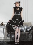 画像3: 【即日発送】【ハロウィン】 レースアップブラックキャット 【コスプレ4点セット】【S-Lサイズ/1カラー】[YMT] (3)