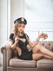 画像3: 【即日発送】【ハロウィン】ジップポリスワンピース【コスプレ2点セット】【XS-XLサイズ】[YMT-Bg] (3)