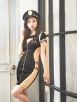 画像3: 【即日発送】【ハロウィン】ジップポリスワンピース【コスプレ2点セット】【XS-XLサイズ】[HC02] (3)