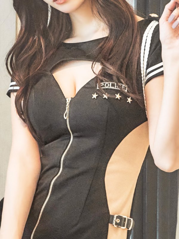 画像10: 【SALE!!】【即日発送】【ハロウィン】ジップポリスワンピース【コスプレ2点セット】【XS-XLサイズ】[OF04-Bg] (10)
