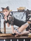 画像2: 【値下げ！】【即日発送】【ハロウィン】 ブラックレースキャット/オールインワン/黒猫 【コスプレ5点セット】【S-Lサイズ】[YMT] (2)