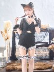 画像3: 【値下げ！】【即日発送】【ハロウィン】 ブラックレースキャット/オールインワン/黒猫 【コスプレ5点セット】【S-Lサイズ】[YMT] (3)