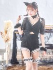画像4: 【値下げ！】【即日発送】【ハロウィン】 ブラックレースキャット/オールインワン/黒猫 【コスプレ5点セット】【S-Lサイズ】[YMT] (4)