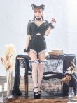 画像5: 【値下げ！】【即日発送】【ハロウィン】 ブラックレースキャット/オールインワン/黒猫 【コスプレ5点セット】【S-Lサイズ】[YMT] (5)