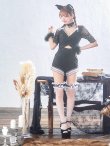 画像9: 【値下げ！】【即日発送】【ハロウィン】 ブラックレースキャット/オールインワン/黒猫 【コスプレ5点セット】【S-Lサイズ】[YMT] (9)