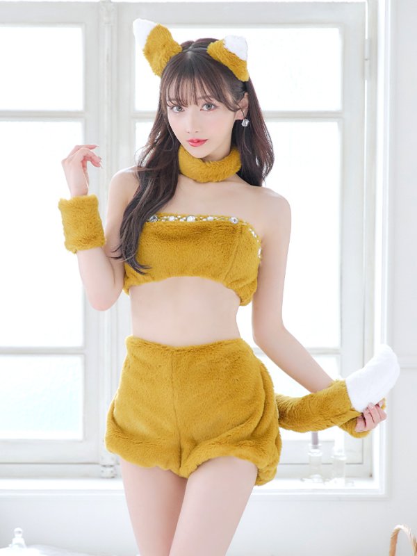 画像4: 【SALE!!】【即日発送】【ハロウィン】もこもこキツネ 【コスプレ6点セット】【Fサイズ/1カラー】[OF01] (4)