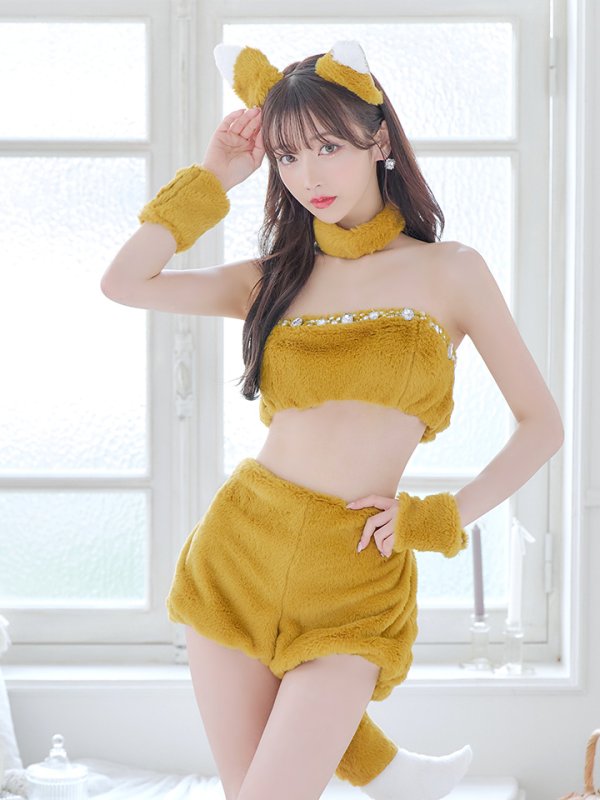 画像7: 【SALE!!】【即日発送】【ハロウィン】もこもこキツネ 【コスプレ6点セット】【Fサイズ/1カラー】[OF01] (7)