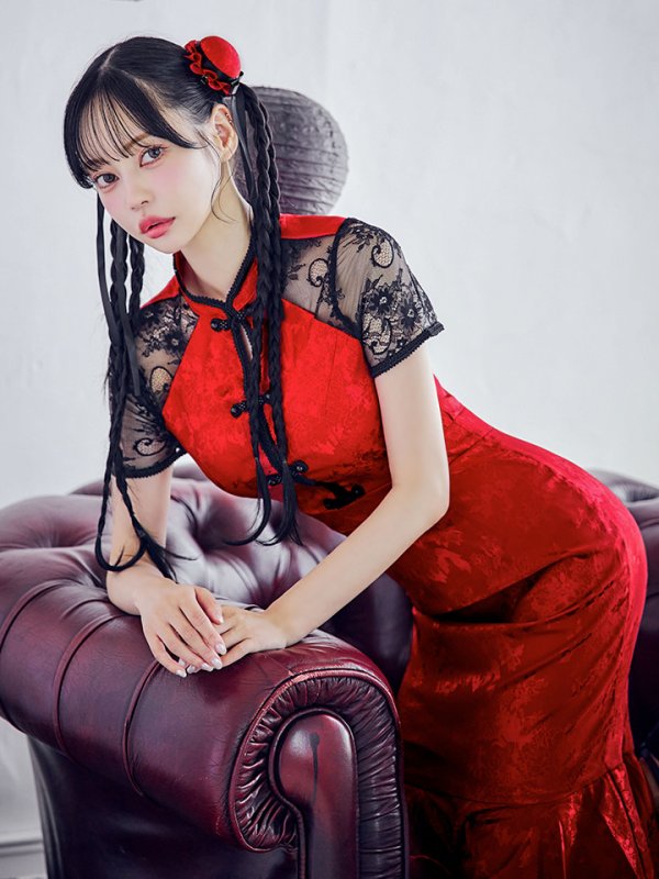 画像5: 【SALE!!】【即日発送】【ハロウィン】 マーメイドレースチャイナ 【コスプレ2点セット】【S-Lサイズ/3カラー】(SE01YN)[HC03] (5)