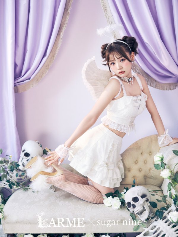 画像1: 【ハロウィン】【LARME/ラルム掲載】セクシー天使セットアップ【コスプレ7点セット】【XS-Lサイズ/1カラー】[YMT-H] (1)