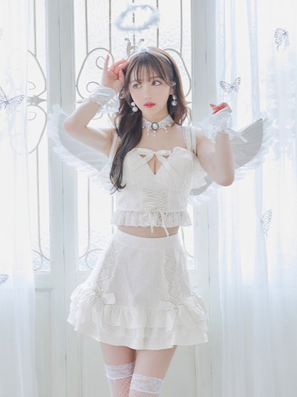 画像4: 【ハロウィン】セクシー天使セットアップ【コスプレ7点セット】【XS-Lサイズ/1カラー】[HC03-H] (4)