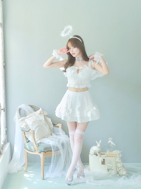 画像7: 【ハロウィン】セクシー天使セットアップ【コスプレ7点セット】【XS-Lサイズ/1カラー】[YMT-H] (7)