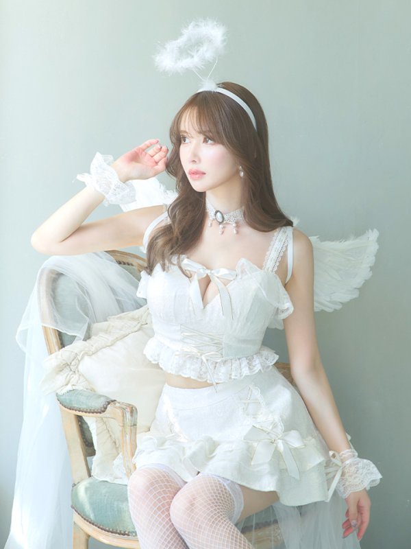 画像9: 【ハロウィン】セクシー天使セットアップ【コスプレ7点セット】【XS-Lサイズ/1カラー】[YMT-H] (9)