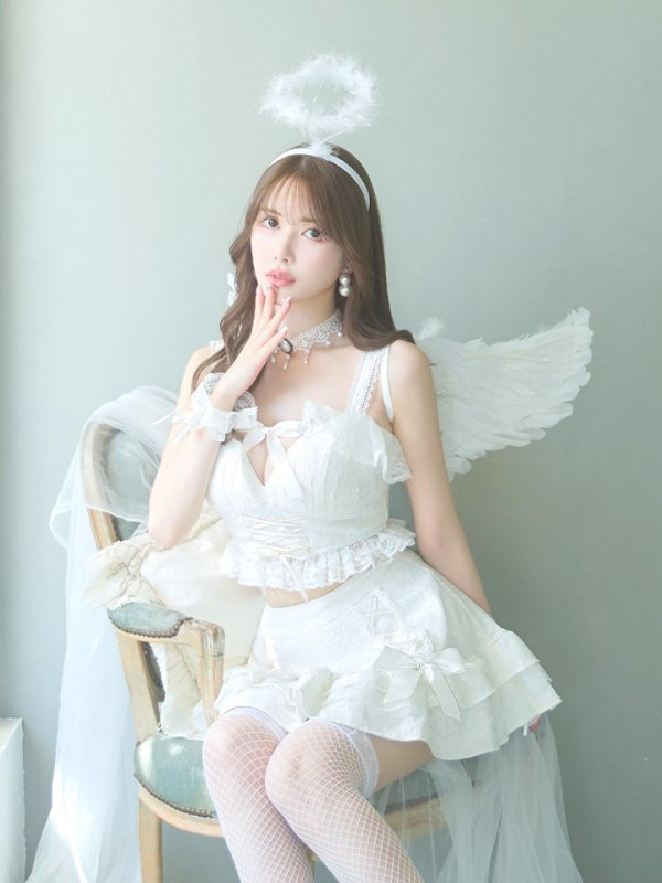 画像16: 【ハロウィン】セクシー天使セットアップ【コスプレ7点セット】【XS-Lサイズ/1カラー】[YMT-H] (16)