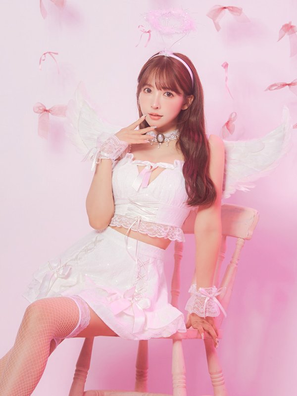 画像2: 【ハロウィン】セクシー天使セットアップ【コスプレ7点セット】【XS-Lサイズ/1カラー】[HC03-H] (2)