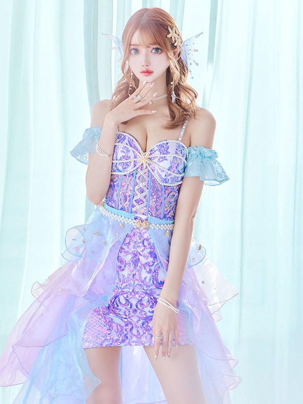 画像2: 【即日発送】【ハロウィン】【桜咲乃愛ちゃんコラボ】 2wayマーメイド 【コスプレ7点セット】【S-Mサイズ/1カラー】[YMT] (2)