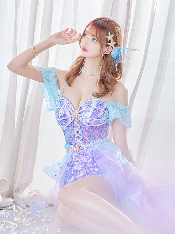 画像8: 【即日発送】【ハロウィン】【桜咲乃愛ちゃんコラボ】 2wayマーメイド 【コスプレ7点セット】【S-Mサイズ/1カラー】[YMT] (8)