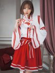 画像1: 【即日発送】【ハロウィン】巫女【コスプレ4点セット】 【S-Lサイズ/1カラー】[YMT] (1)