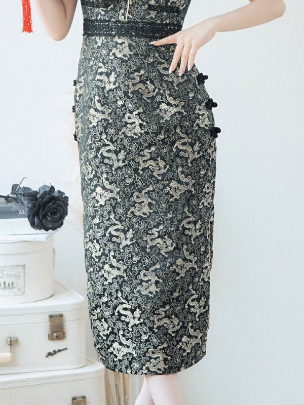 画像15: 【即日発送】【ハロウィン】 パフスリーブチャイナドレス【コスプレ2点セット】【S-XLサイズ/3カラー】(SE01YN)[HC03] (15)