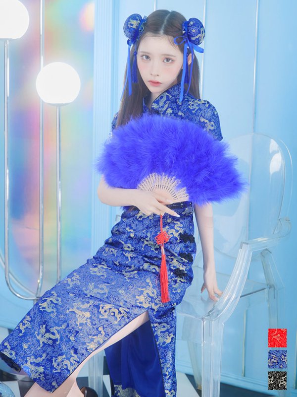 画像20: 【即日発送】【ハロウィン】 緩苺ちゃん着用 パフスリーブチャイナドレス【コスプレ2点セット】【S-Mサイズ/3カラー】(SE01YN)[HC03] (20)