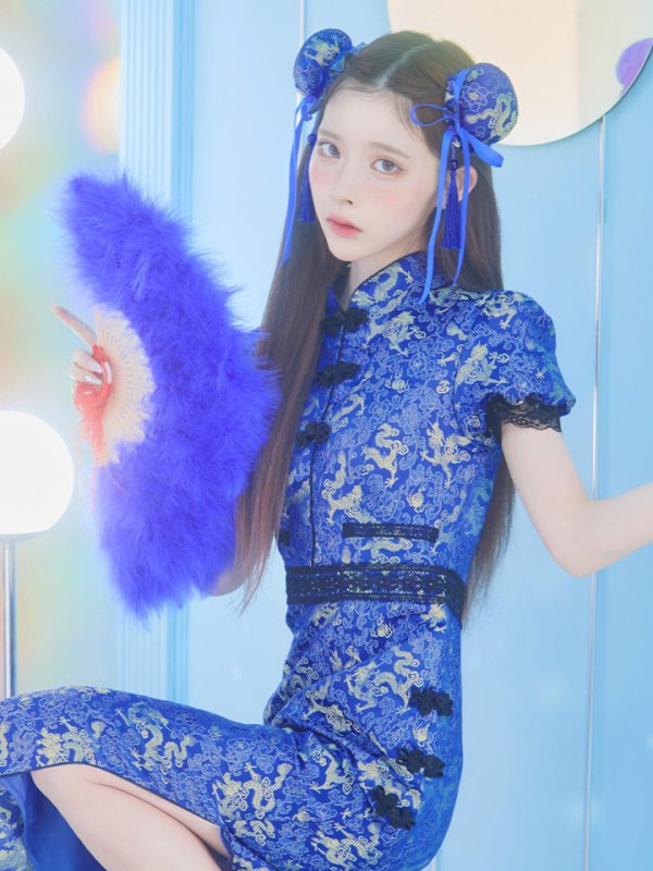 画像21: 【即日発送】【ハロウィン】 緩苺ちゃん着用 パフスリーブチャイナドレス【コスプレ2点セット】【S-Mサイズ/3カラー】(SE01YN)[HC03] (21)