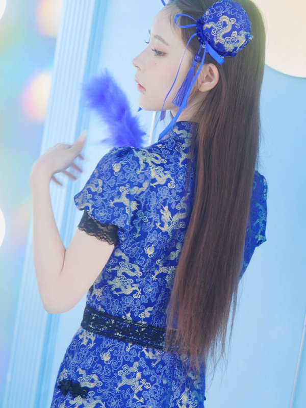 画像26: 【即日発送】【ハロウィン】 緩苺ちゃん着用 パフスリーブチャイナドレス【コスプレ2点セット】【S-Mサイズ/3カラー】(SE01YN)[HC03] (26)