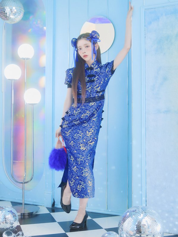 画像27: 【即日発送】【ハロウィン】 緩苺ちゃん着用 パフスリーブチャイナドレス【コスプレ2点セット】【S-Mサイズ/3カラー】(SE01YN)[HC03] (27)