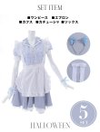 画像25: 【ハロウィン】 ギンガムチェック猫メイド【コスプレ5点セット】【S-Mサイズ/3カラー】[YMT] (25)