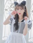 画像13: 【ハロウィン】 ギンガムチェック猫メイド【コスプレ5点セット】【S-Mサイズ/3カラー】[YMT] (13)
