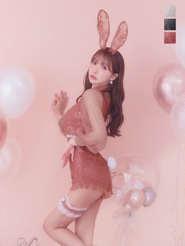 画像23: 【ハロウィン】 レースバニーオールインワン 【コスプレ5点セット】【S-Lサイズ/3カラー】[OF01] (23)