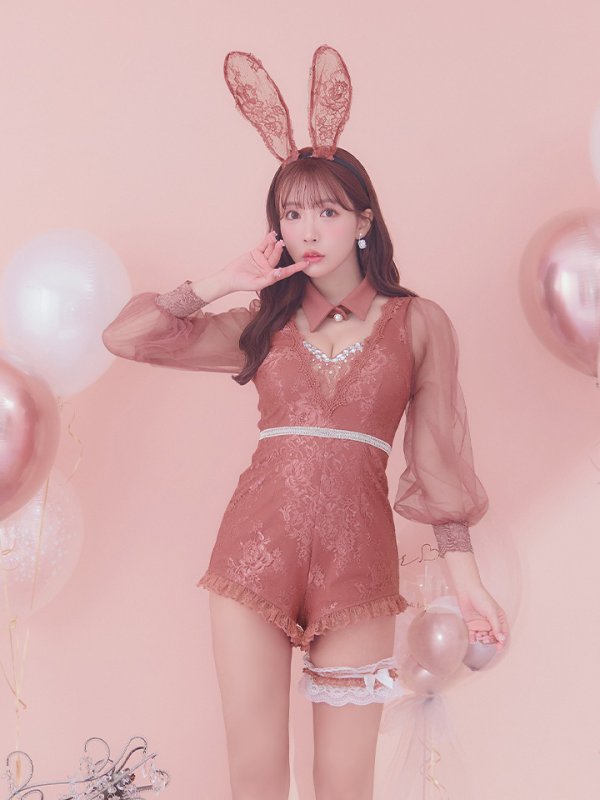 画像27: 【ハロウィン】 レースバニーオールインワン 【コスプレ5点セット】【S-Lサイズ/3カラー】[OF01] (27)