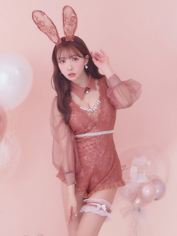 画像32: 【ハロウィン】 レースバニーオールインワン 【コスプレ5点セット】【S-Lサイズ/3カラー】[OF01] (32)