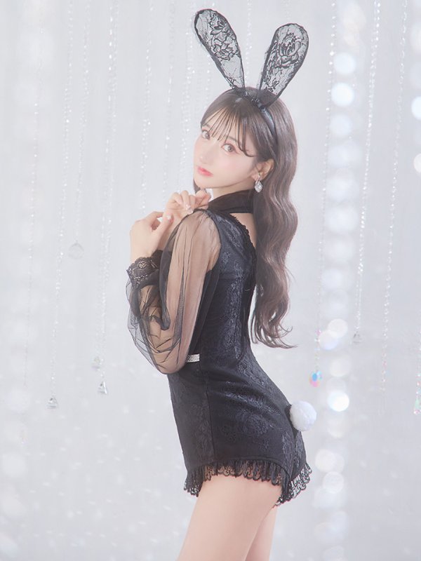 画像13: 【ハロウィン】 レースバニーオールインワン 【コスプレ5点セット】【S-Lサイズ/3カラー】[OF01] (13)