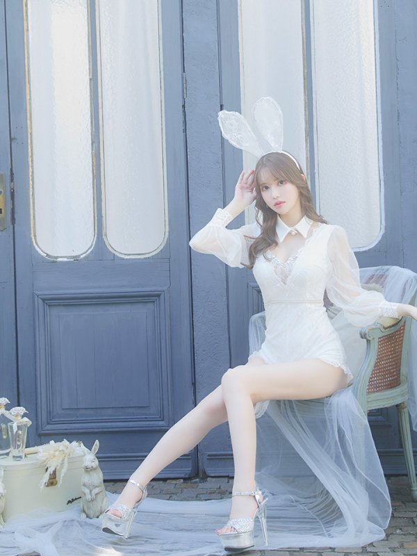 画像8: 【ハロウィン】 レースバニーオールインワン 【コスプレ5点セット】【S-Lサイズ/3カラー】[HC03] (8)